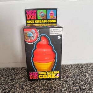 Nice Cream Cone Squishy Toy - Red & Yellow